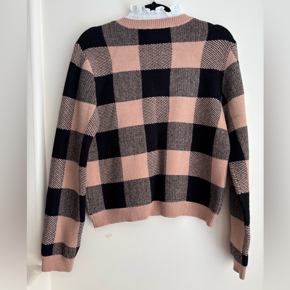 Anthropologie Black and Brown Checkered Sweater - Picture 3 of 4